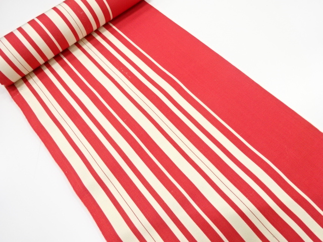 JAPANESE KIMONO / ANTIQUE BOLT FOR HASSUN OBI / WOVEN STRIPE